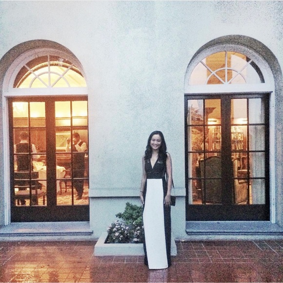 BCBGMaxAzria Maxi Gown Floor Length Black and White Size 2 - Picture 8 of 11